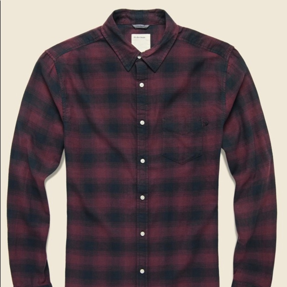 Red, flannel pattern casual button down